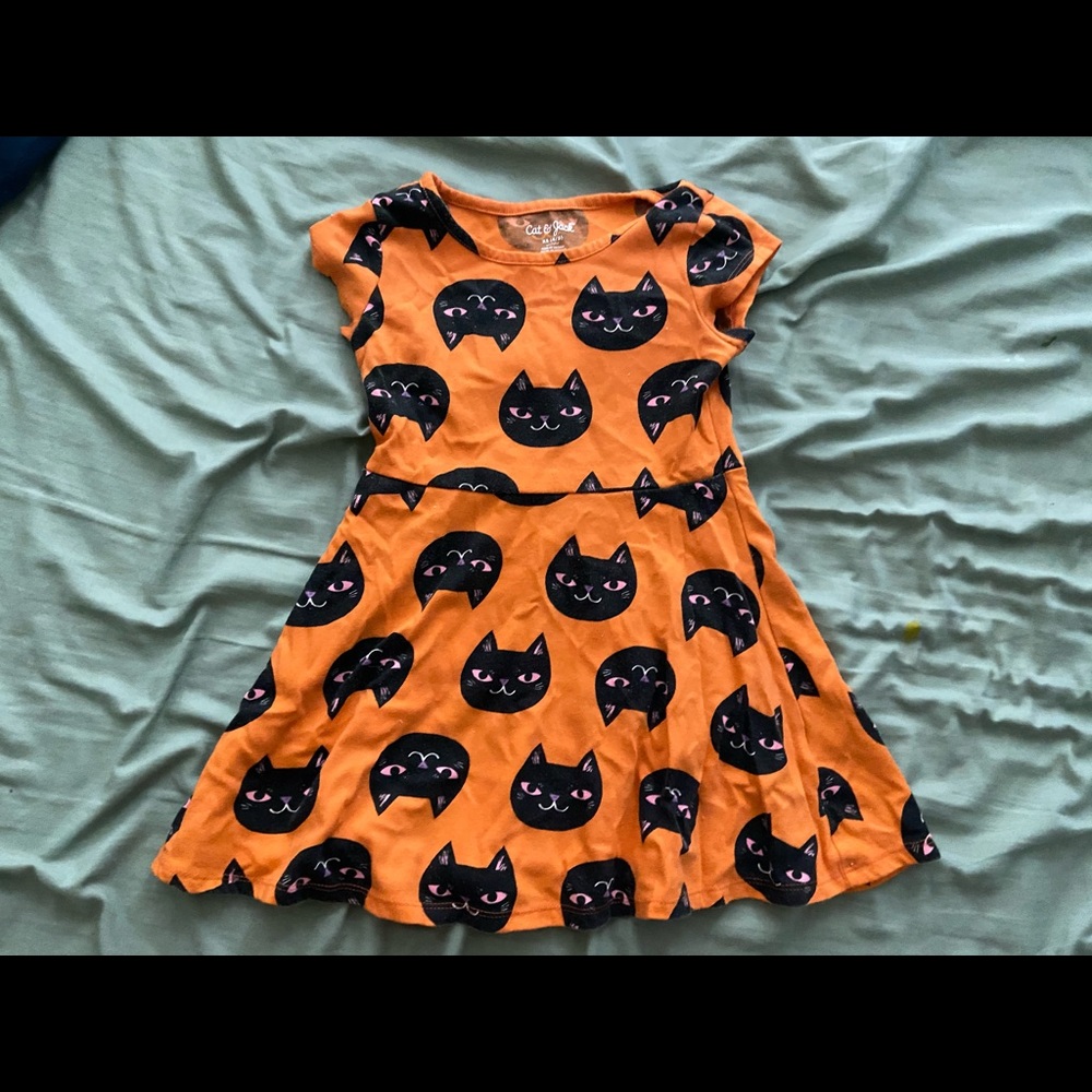 Xs 4/5 black cat dress kids